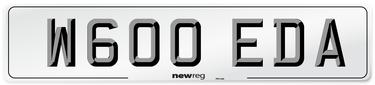 W600 EDA Number Plate from New Reg